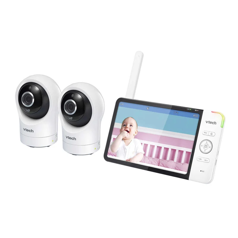 VTECH - Moniteur Intelligent Wi-Fi 1080p de 7 po Panoramique et Inclinaison à 2 Caméras