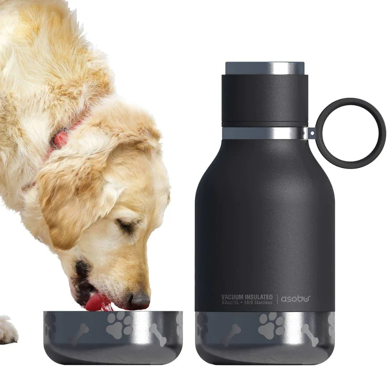 ASOBU - Bouteille d'Eau Isotherme avec Bol pour Chien