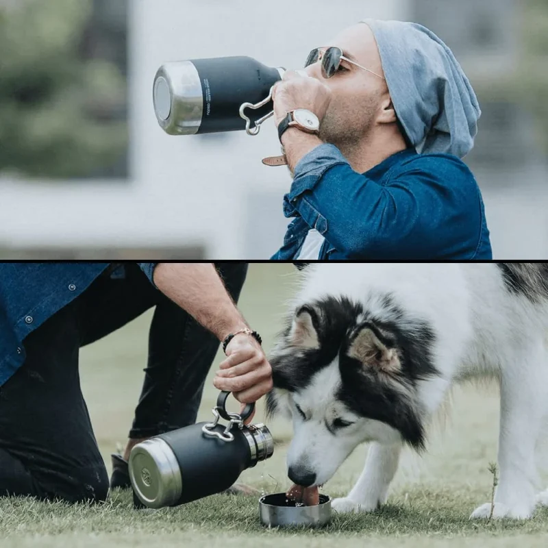ASOBU - Bouteille d'Eau Isotherme avec Bol pour Chien