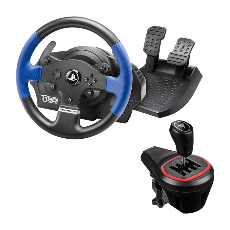 PLAYSTATION - Volant de Course T150 et Levier de Vitesse TH8S Thrustmaster pour PS4 et PS3 *Boite Ouverte*