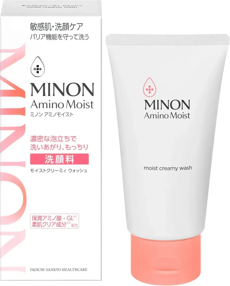 Minon Amino Moist Creamy Wash 100g for Sensitive Hypoallergenic Skin