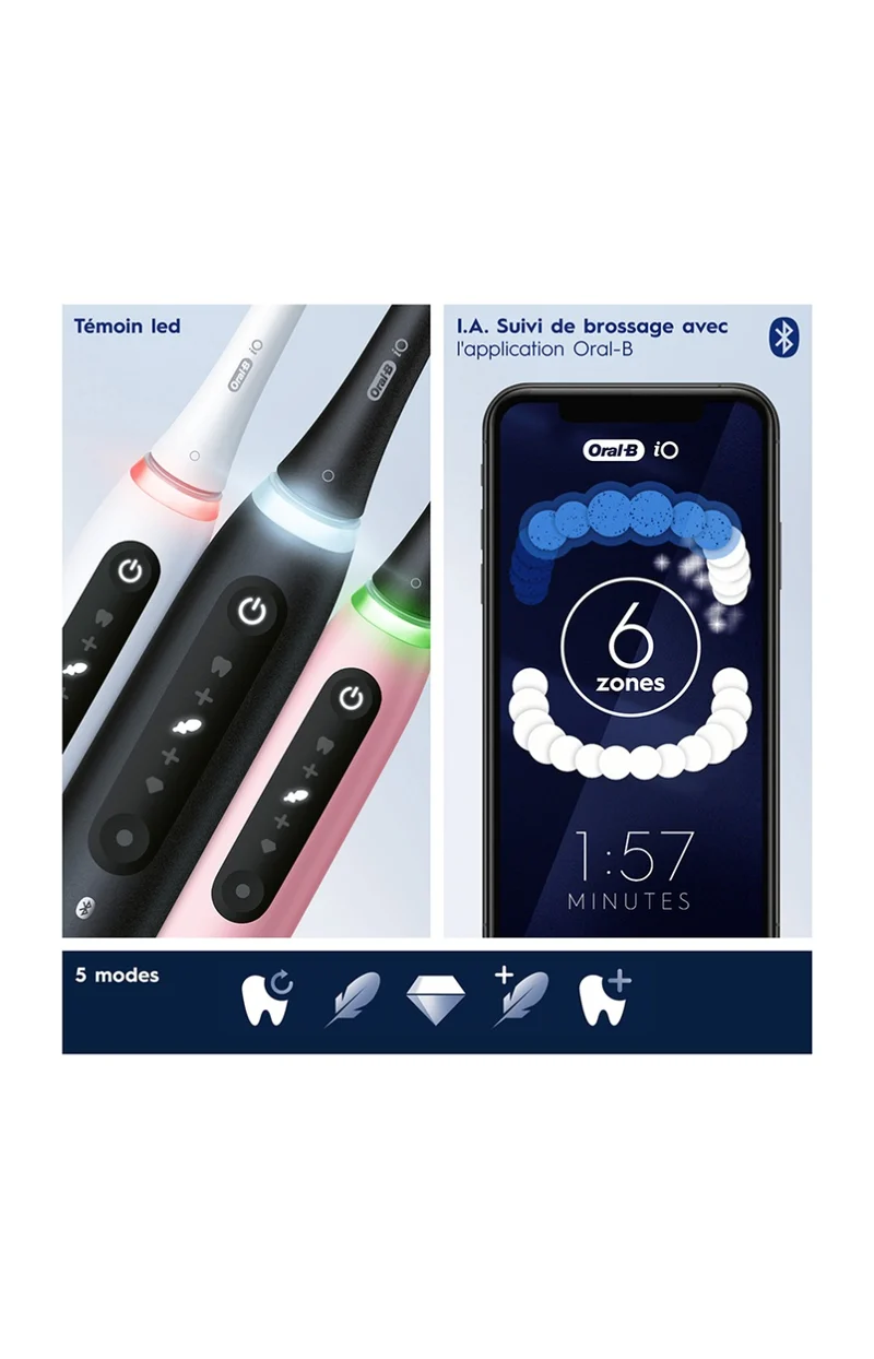 Brosses à dents électriques - iO5 - Blanc & noir