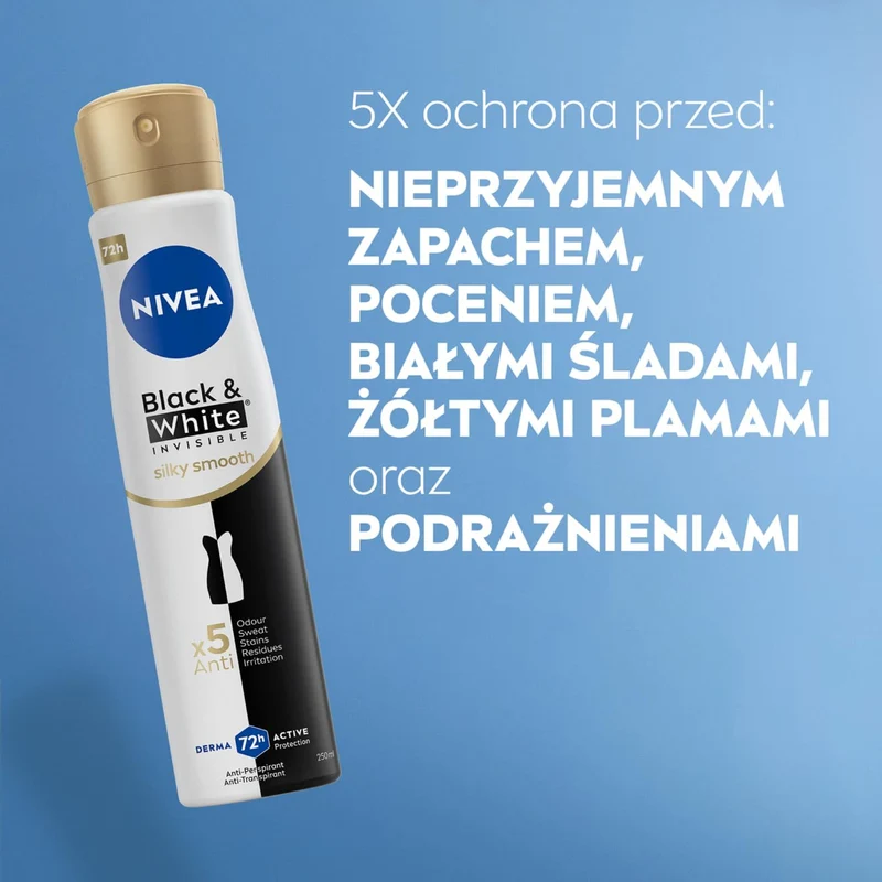 NIVEA Black&White Invisible Silk Smooth 3 stuks 150ml