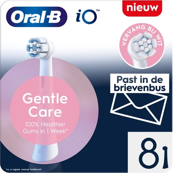 Oral-B iO Gentle Care Wit originele ronde opzetborstels - 8 stuks