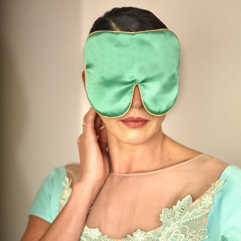 Deluxe Silk Eye Mask One Strap Silver