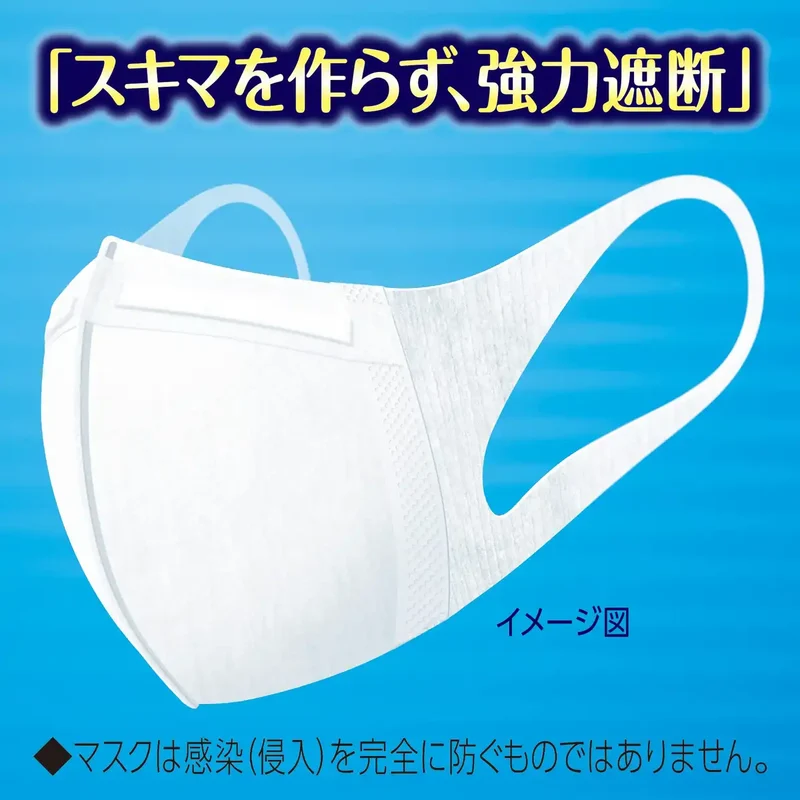Unicharm Cho Rittai White 3D Face Mask Regular Size 7 Pack Comfortable Fit