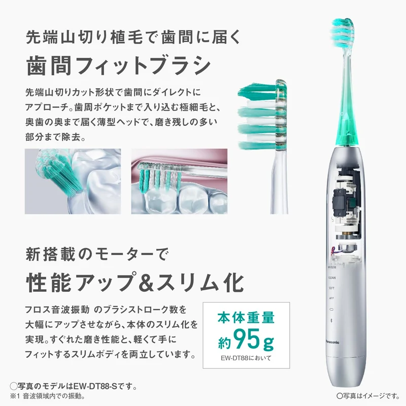 Panasonic Doltz Sonic Vibration Toothbrush Bluetooth EW-DT88-S Silver AC100-240V