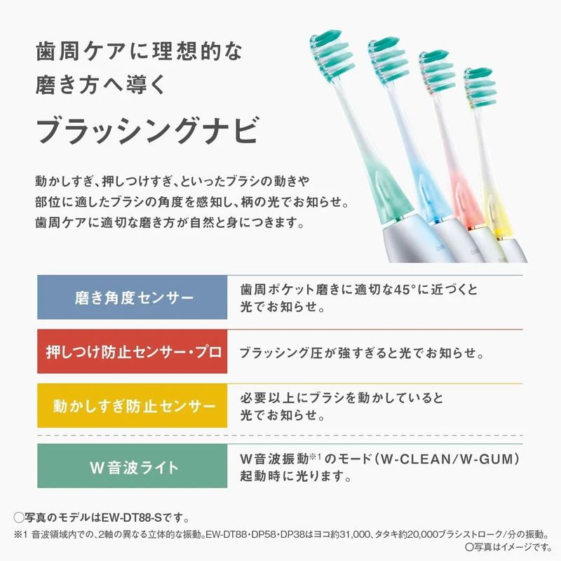 Panasonic Doltz Sonic Vibration Toothbrush Bluetooth EW-DT88-S Silver AC100-240V