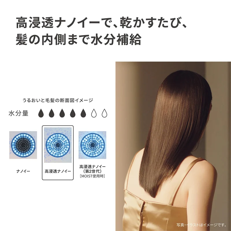 Panasonic Hair Dryer Nanoe High Penetration Compact EH-NA0K-K Charcoal Black AC100V