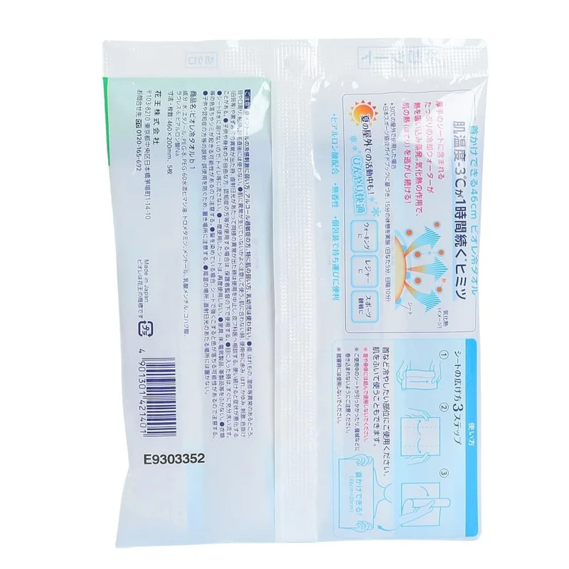 Kao Biore Cooling Towels Unscented 5 sheets