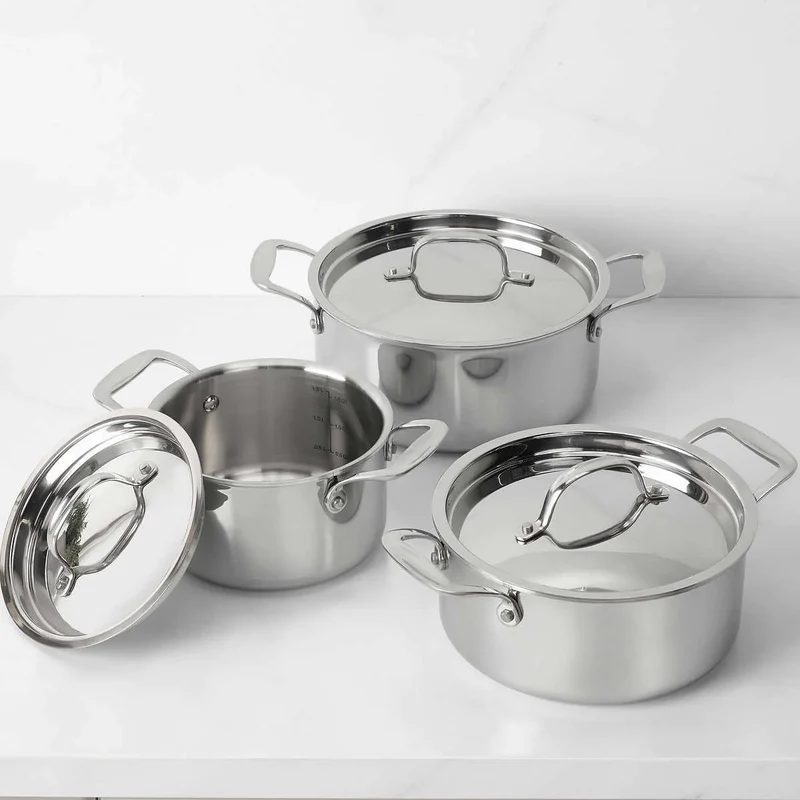 MON CHATEAU - Ensemble de 3 Casseroles et Couvercles Collection de Luxe