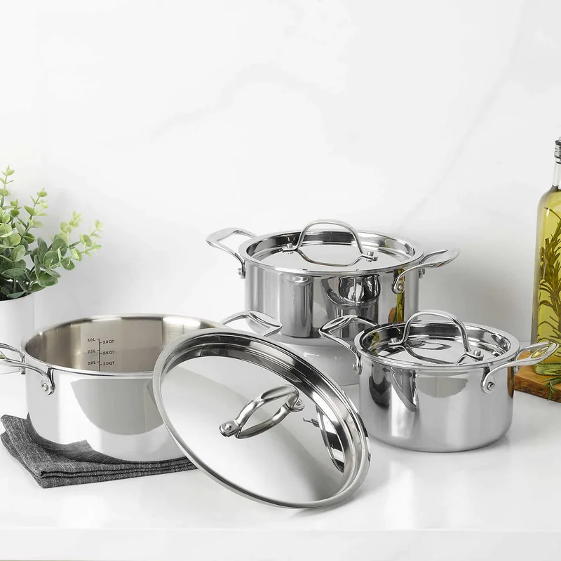 MON CHATEAU - Ensemble de 3 Casseroles et Couvercles Collection de Luxe