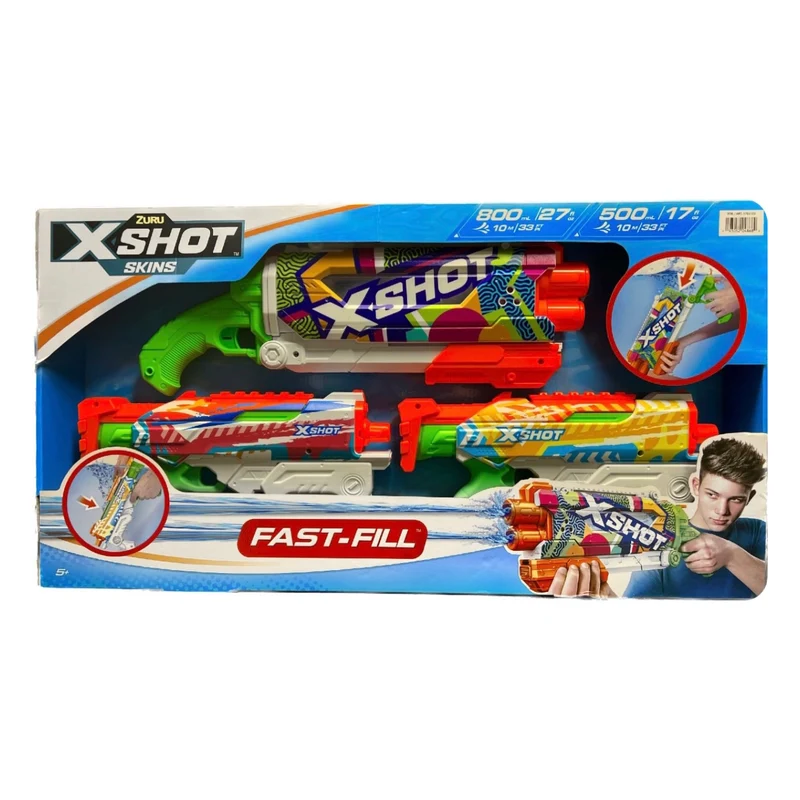 ZURU - Ensemble de 3 Pistolets à Eau X-Shot Skinz Fast-Fill