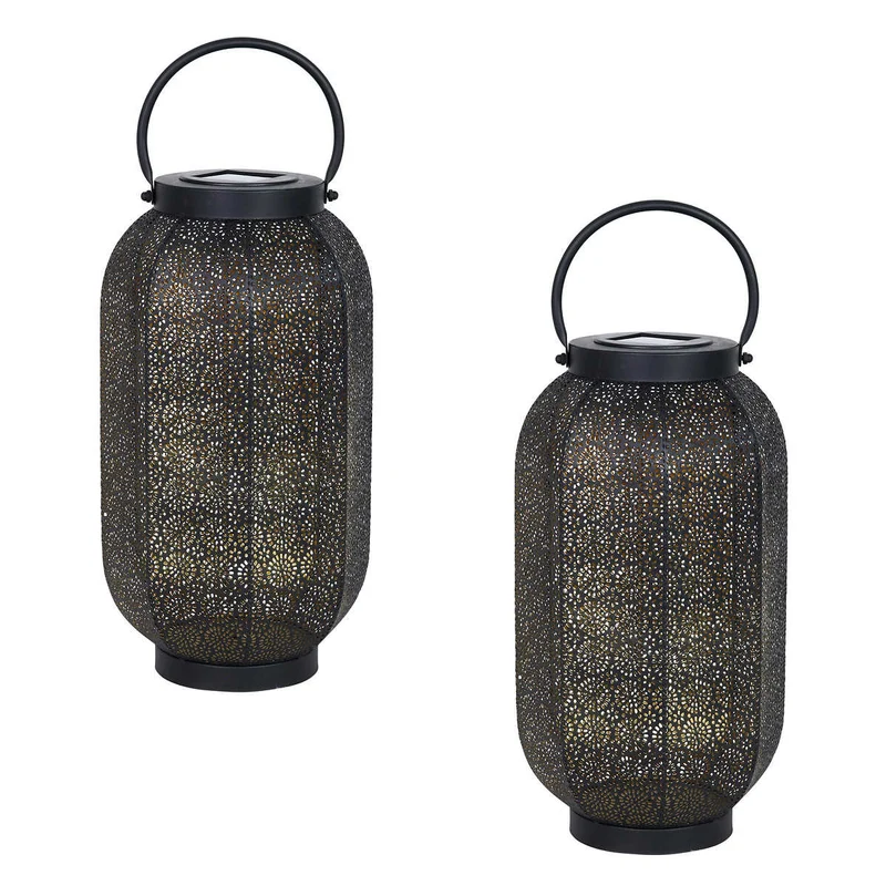EXHART - Paquet de 2 Lanternes Solaires Décoratives