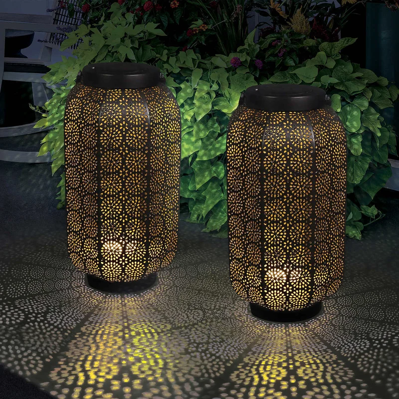 EXHART - Paquet de 2 Lanternes Solaires Décoratives