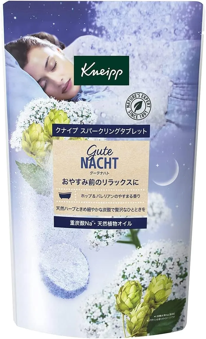 Kneipp Good Night Sparkling Bath Tablets with Valerian and Hops Scent 6 Tablets Kneipp