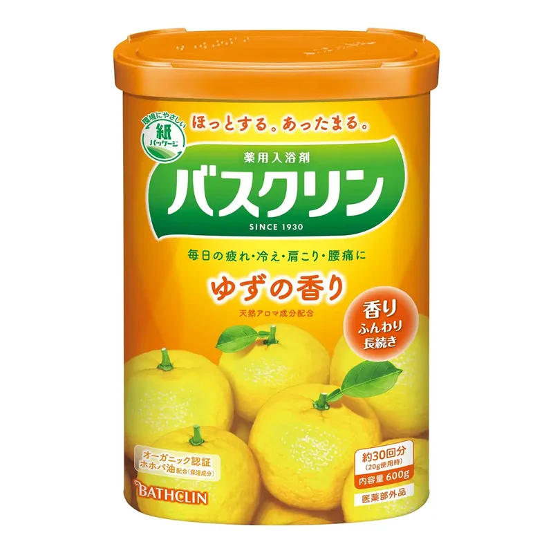 Bathclin Bath Salts Yuzu Scent 600G Fatigue Relief Approx. 30 Uses