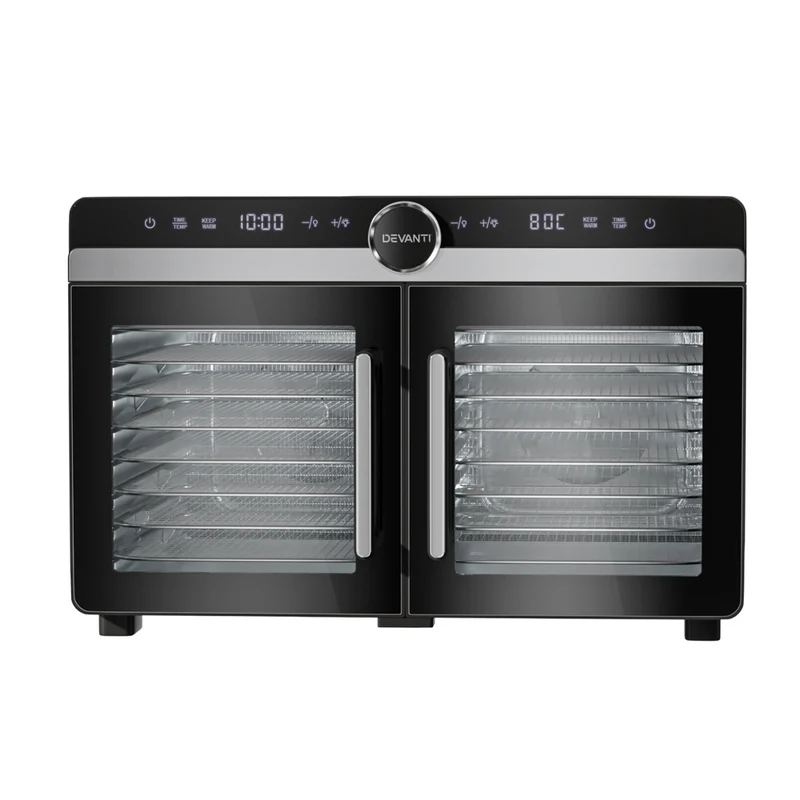 Devanti 16 Trays Food Dehydrator Dual-Zone Stainless Steel