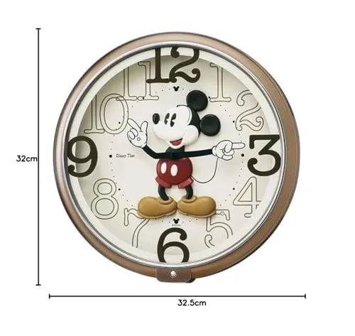 SEIKO Clock Disney Mickey Mouse Wall Clock 6 Melodies Brown FW576B