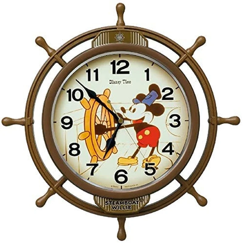 SEIKO Clock Disney Mickey Mouse Radio Wall Clock Pendulum Brown FW583A