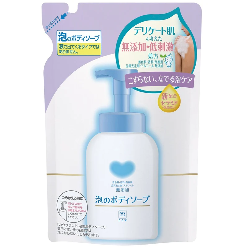 Cow Brand Additive-Free Foaming Body Soap Refill 450ml Single Pack