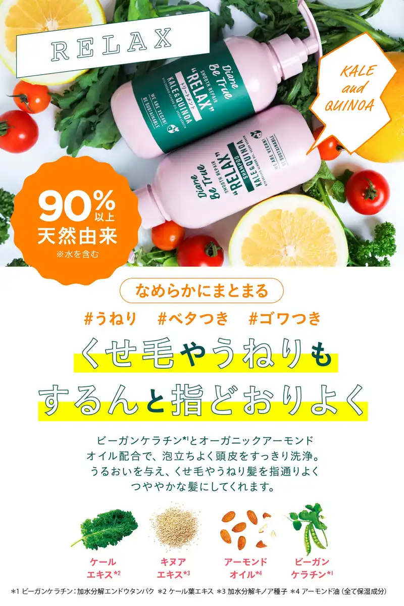 Moist Diane Be True Smooth Repair Treatment for Straight Hair Veggie Scent 400ml