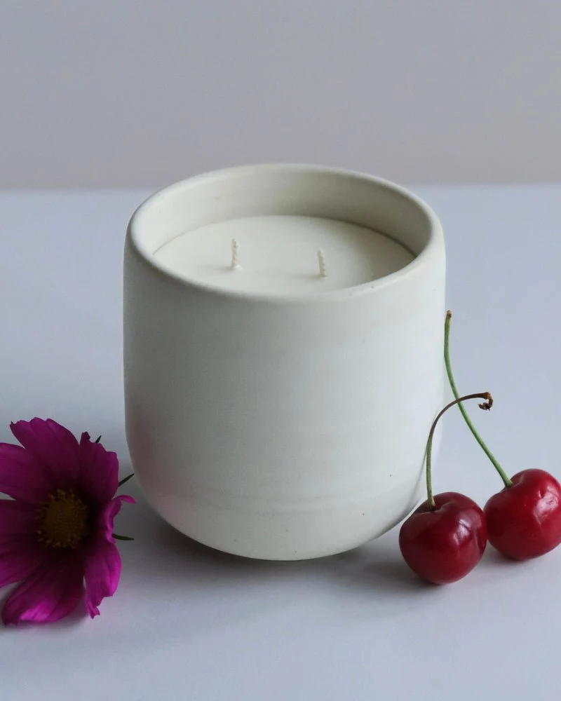 Keramik Kerze White Sand Cherry 250 ml