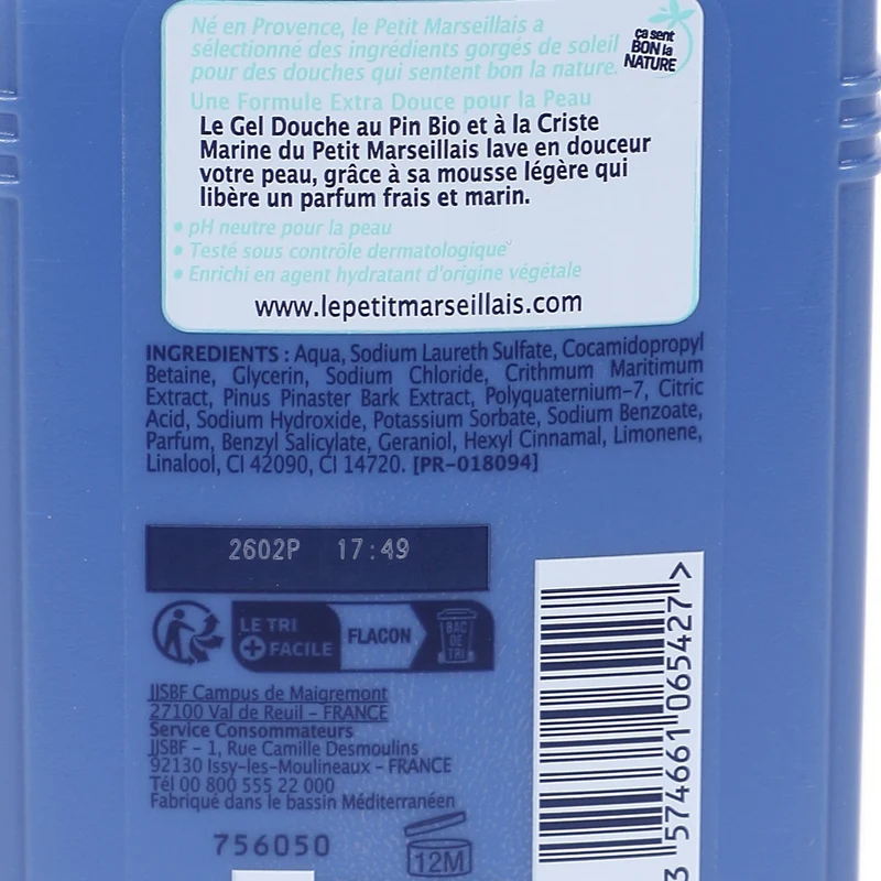 LOT DE 2 GELS DOUCHE PIN ET CRISTE MARINE