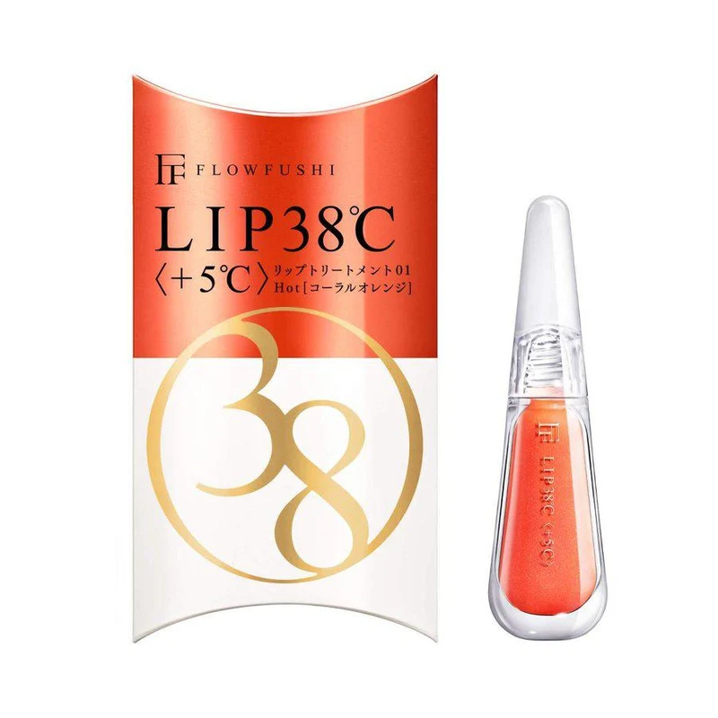 Flowfushi Lip 38 Degrees Lip Treatment +5℃ Hot Coral Orange (0.2oz)