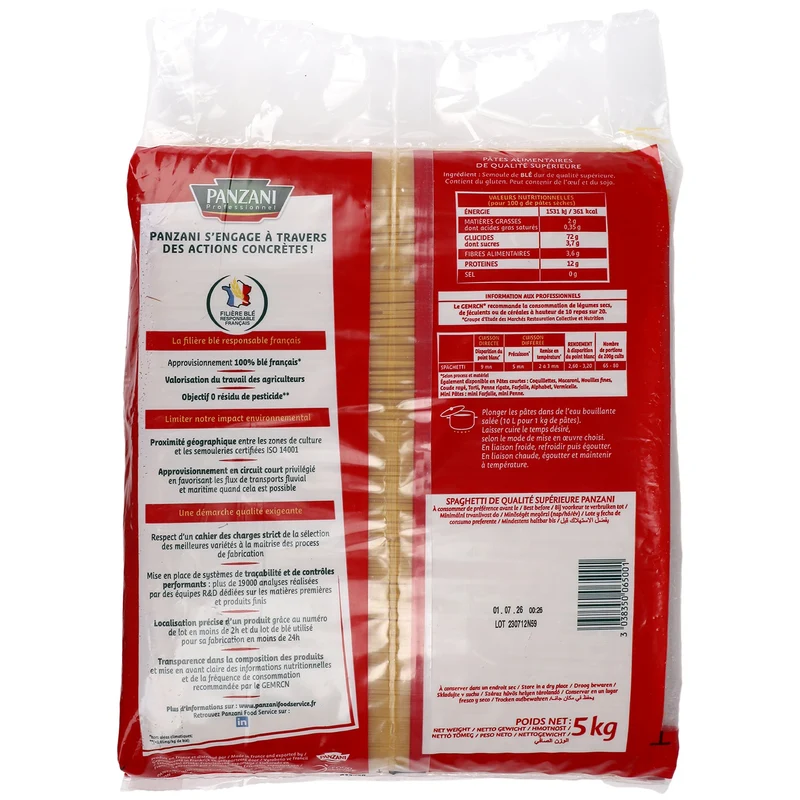 Pâtes spaghetti 5kg