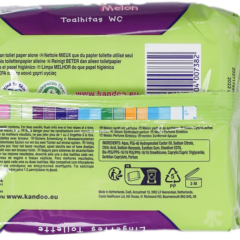 55 lingettes toilette pour bébé melon