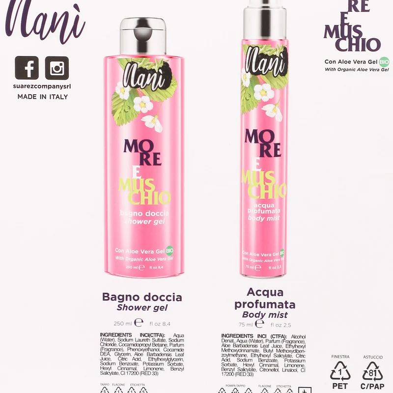 GEL DOUCHE 250ML+EAU PARFUMEE 75ML MURE ET MUSC COFFRET 2 PCS