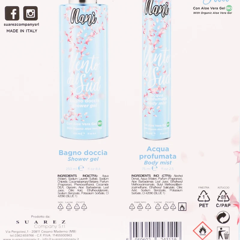 Eau parfumée 75 ml + gel douche 250 ml Vent du Sud