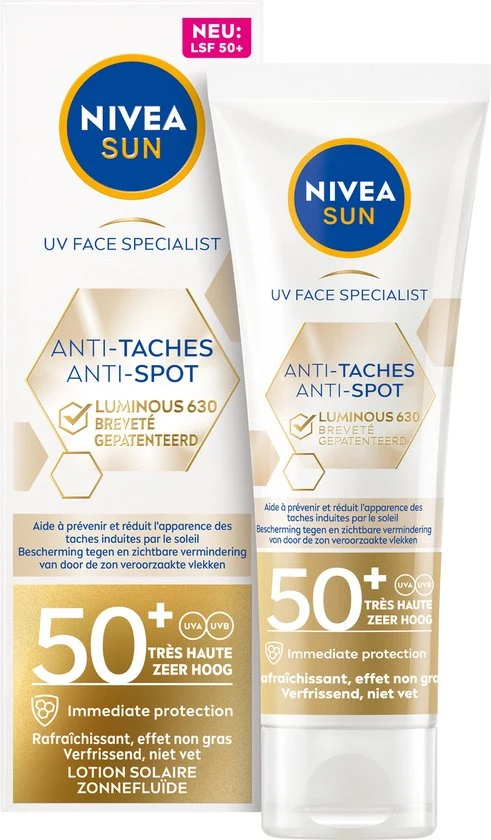 NIVEA SUN Gezichtscrème met SPF 50+ - Anti Pigmentvlekken Crème - Zonnecrème 40 ml