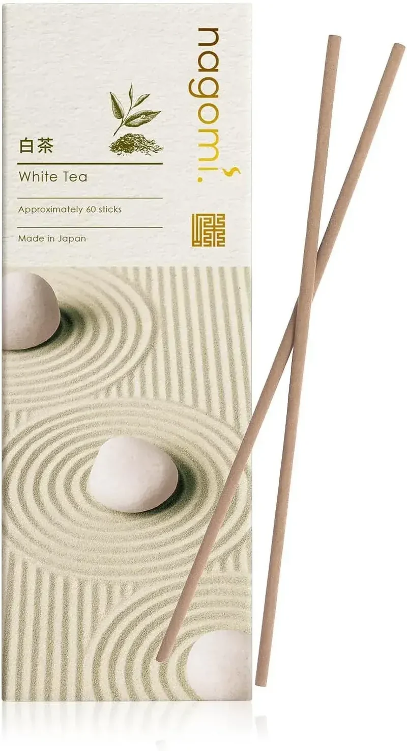 Nagomi Kobo White Tea Incense Sticks - 60 Calming Cleansing Sticks