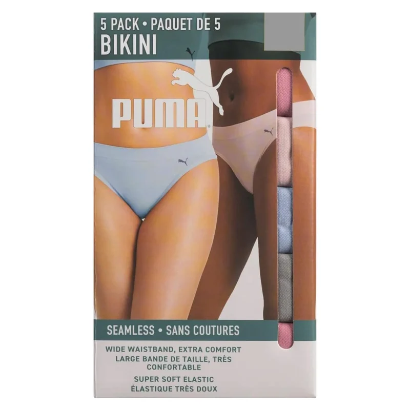 PUMA - Paquet de 5 Culottes Bikini pour Femme