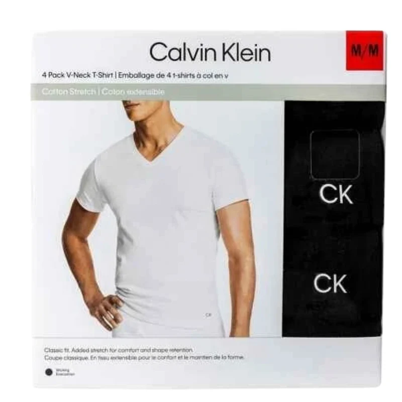 CALVIN KLEIN - Paquet de 4 Chandails à Col en V pour Homme