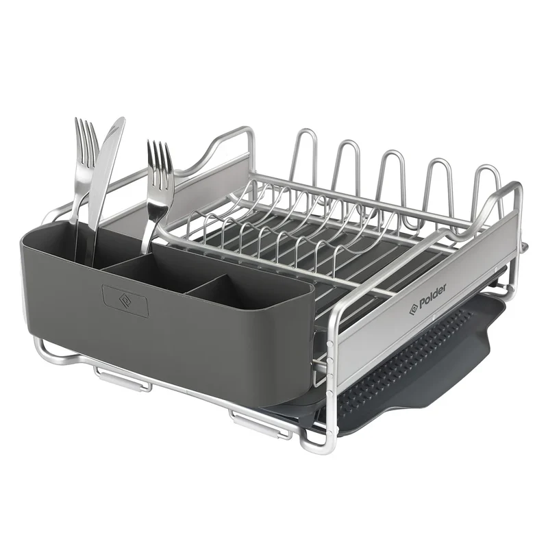POLDER - Égouttoir à Vaisselle de 4 Pièces Avantage Aluminium