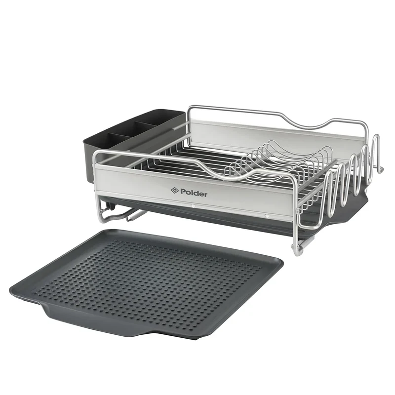 POLDER - Égouttoir à Vaisselle de 4 Pièces Avantage Aluminium