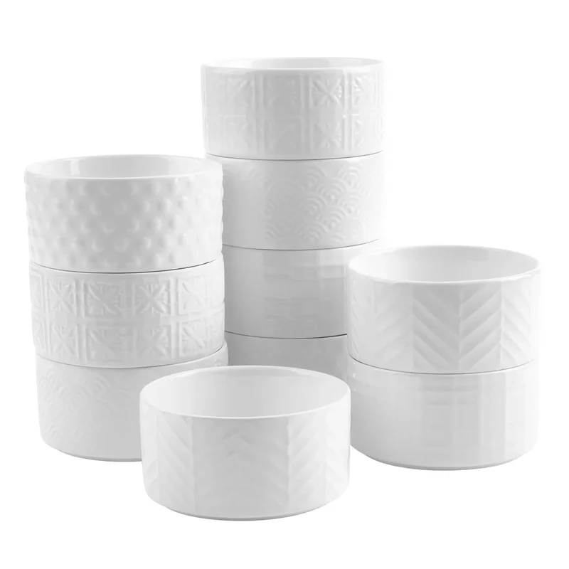 TRUDEAU - Ensemble de 10 Bols en Porcelaine