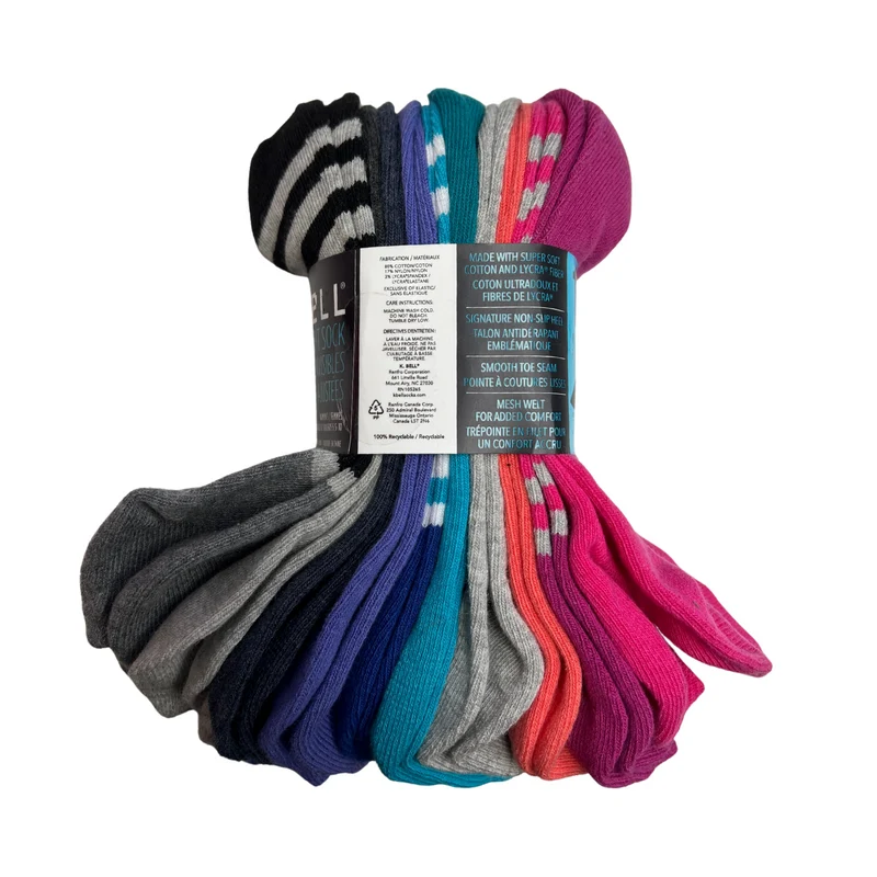 K.BELL - Paquet de 10 paires de Socquettes Invisibles Ajustées pour Femme