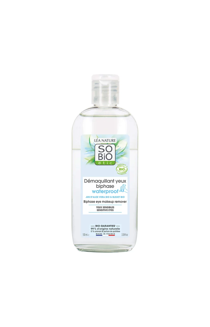 Démaquillants biphasés waterproof bio - Jus d'Aloe vera - Yeux sensibles