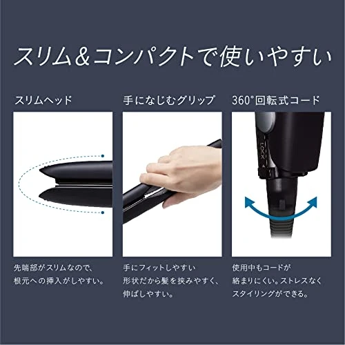 Panasonic Hair Iron for Straightening NanoCare International White EH-HS0J 100-240V