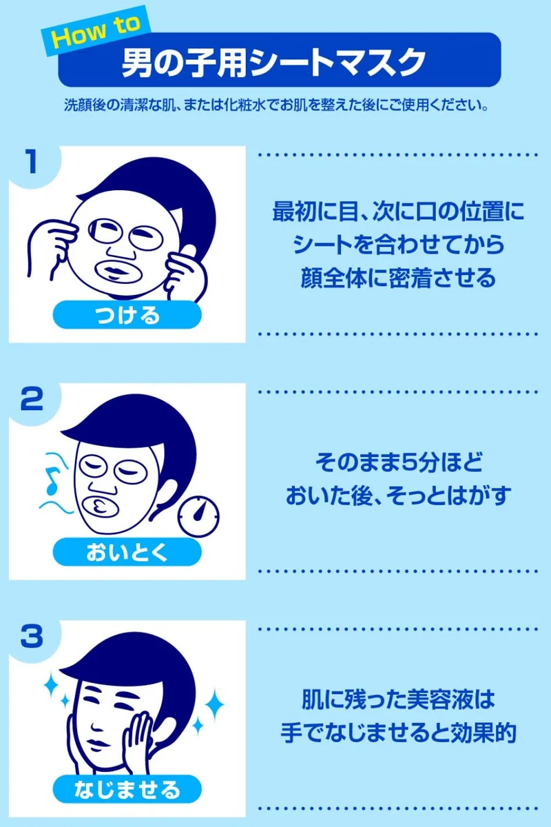 Keana Nadeshiko Mens Pore Tightening Face Sheet Mask for Boys