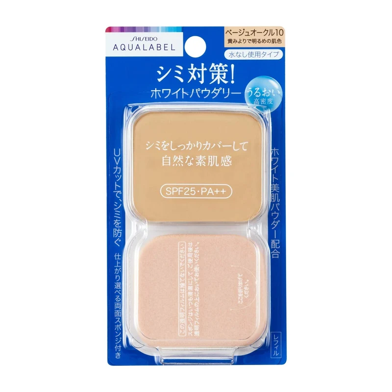 Shiseido AQUA LABEL White Powdery Foundation Refill Beige Ochre 10 Light Yellow 11 5g