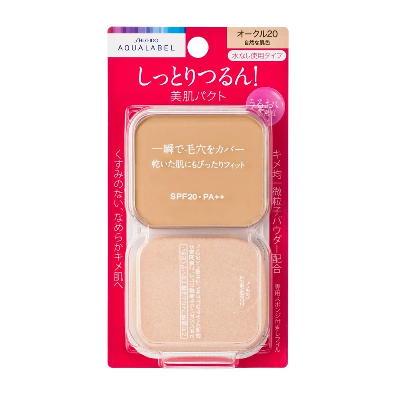 Shiseido AQUA LABEL Moist Powdery Foundation Refill Ochre 20 Natural Skin Tone 11 5g