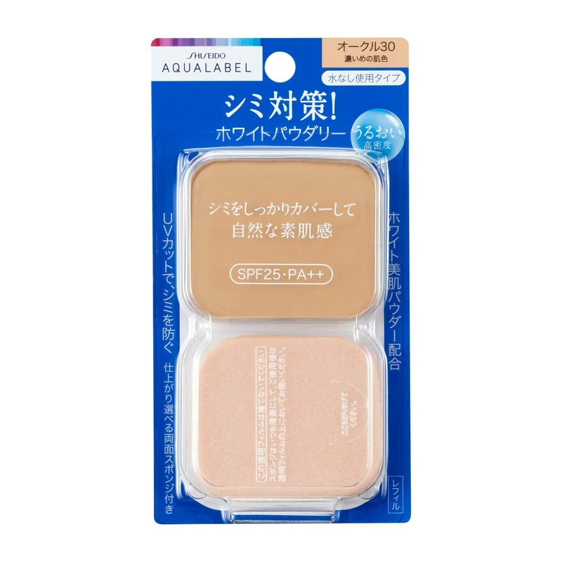 Shiseido AQUA LABEL White Powdery Foundation Refill Ochre 30 Dark Skin 11 5g