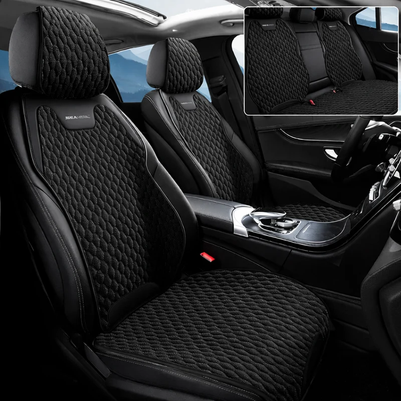 Copertura per sedile auto in lino – Traspirante, Antiscivolo & Vestibilità Universale