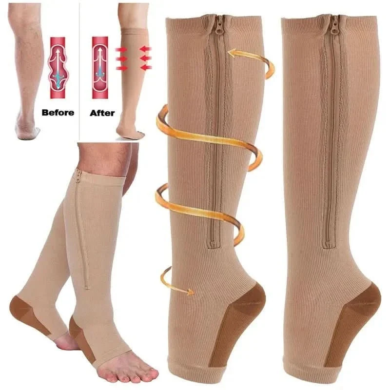 Calze a compressione con cerniera – Elastiche e facili da indossare