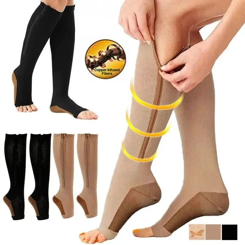 Calze a compressione con cerniera – Elastiche e facili da indossare